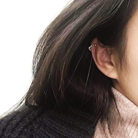LukGud Nose & Ear Clip Gold Plated Pin Non Pierced Just Press for Women & Girls