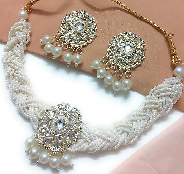 LukGud Multilayer Beaded Choker Necklace Jewellery Set | Anniversary Gift For Wife, Girls And Women