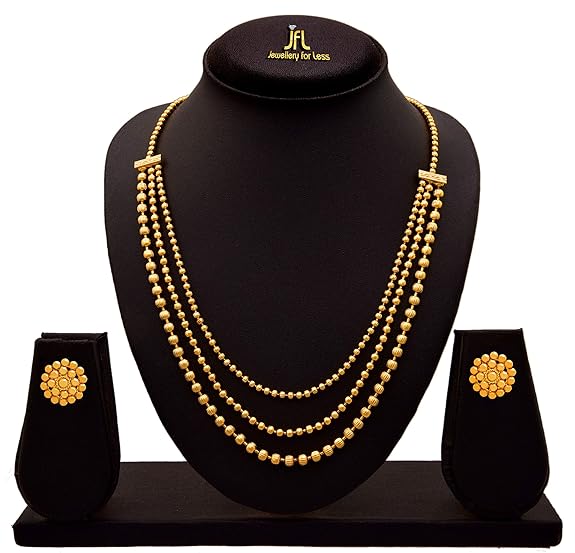 LukGud Jewellery for Less Gold Plated Necklace & Earrings Set for Women
