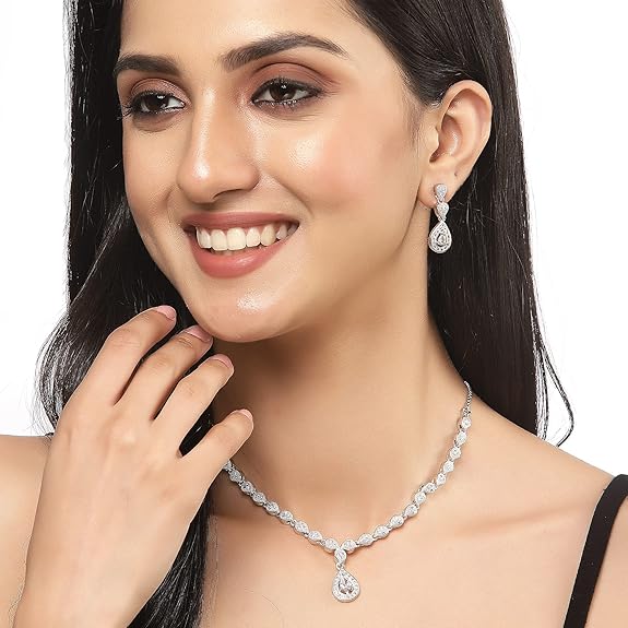 LukGud American Diamond Jewellery for Women and Girl