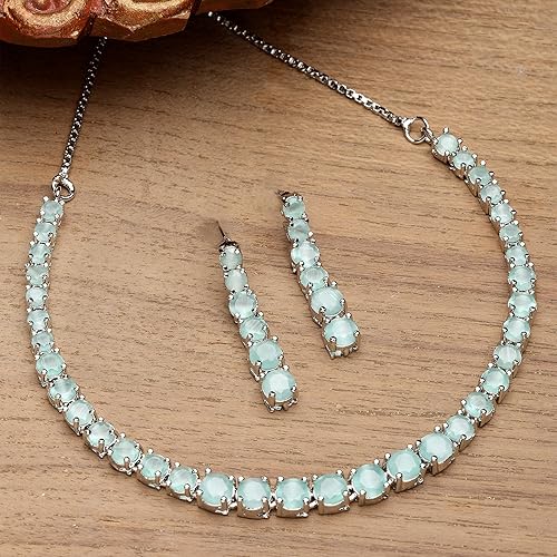 LukGud Gold Plated Handcrafted Circle Necklace Set for Women & Girls