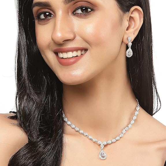 LukGud American Diamond Jewellery for Women and Girl