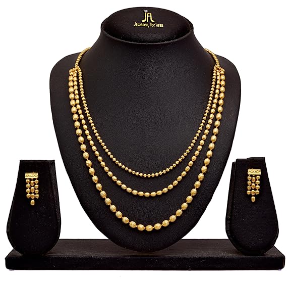 LukGud Jewellery for Less Gold Plated Necklace & Earrings Set for Women