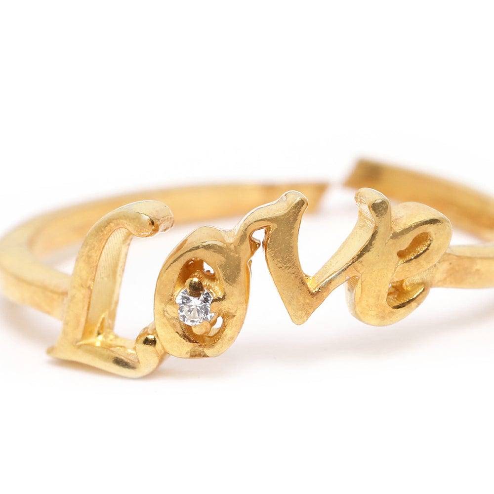 LukGud Gold Plated Silver Ring. (Adjustable)