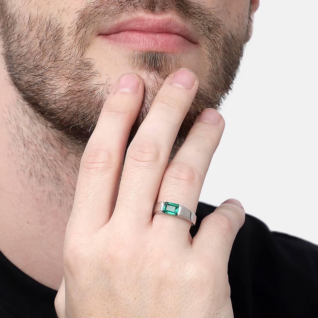 LukGud Silver Ring For Men & Boys (Adjustable)