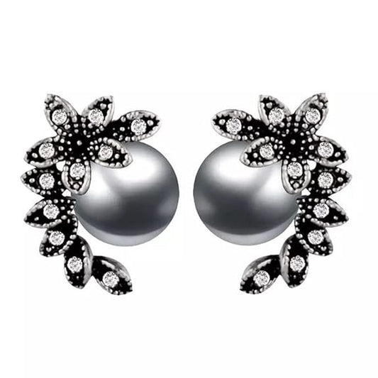 LukGud Latest Stylish Crystal Pearl Earrings for Women and Girls