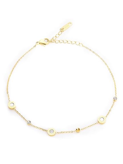 LukGud Anklet for Women and Girls (Gold)