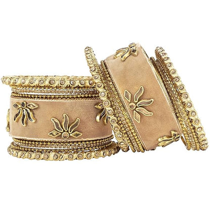 LukGud Velvet Silk Thread Chuda Chura Bangle Set Jewellery for Women Girls