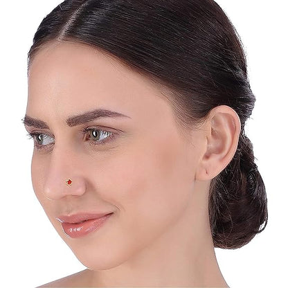LukGud Yellow Gold Nose Pins Studs Jewellery For Women And Girl
