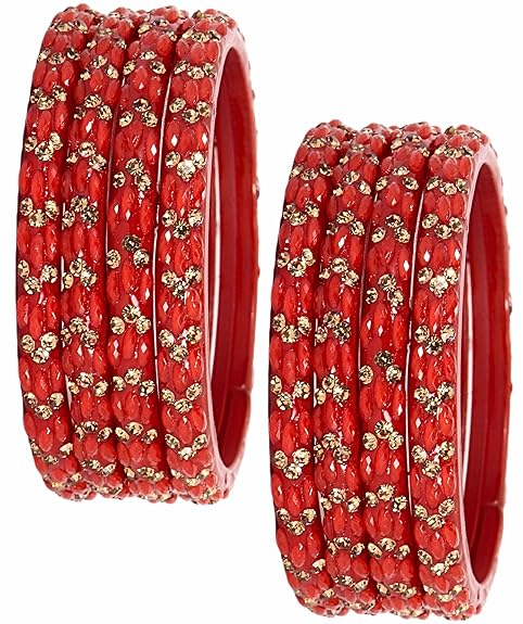 LukGud Stylish Bangles For Women Wedding, Party -Set of 8 Bangles