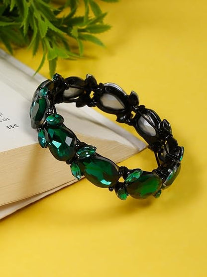 LukGud Stylish Celebrity Inspired Crystal Bracelets for Women and Girls