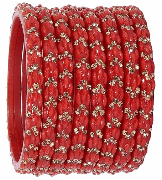 LukGud Stylish Bangles For Women Wedding, Party -Set of 8 Bangles