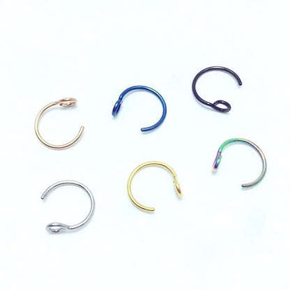LukGud 8mm Nose Rings Studs Piercings Hoop Jewelry Girls and Women