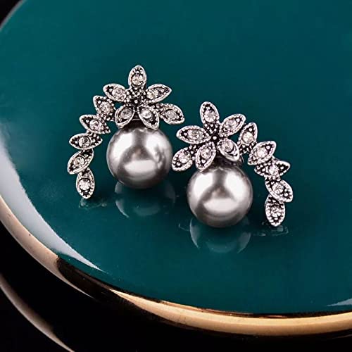 LukGud Latest Stylish Crystal Pearl Earrings for Women and Girls