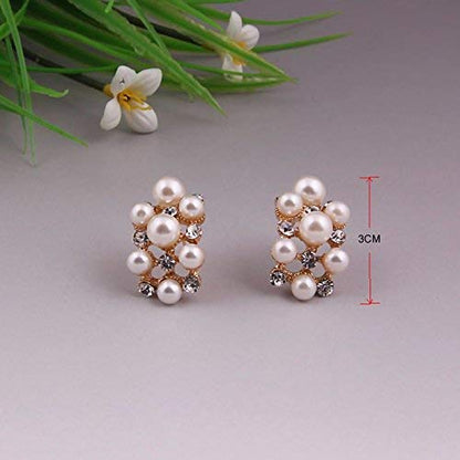 LukGud Gold Plated Pearl Necklace Set/Jewellery Set with Fancy Earrings for Girls/Women