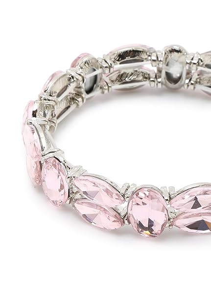 LukGud Stylish Celebrity Inspired Crystal Bracelets for Women and Girls