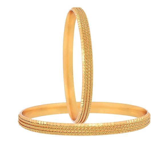 LukGud Gold Plated & Coloured Stone Bangles for Women & Girls (Set of 6)