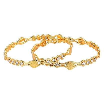 LukGud Traditional Combo of Gold Plated Bracelet Bangles Set For Girls and Women