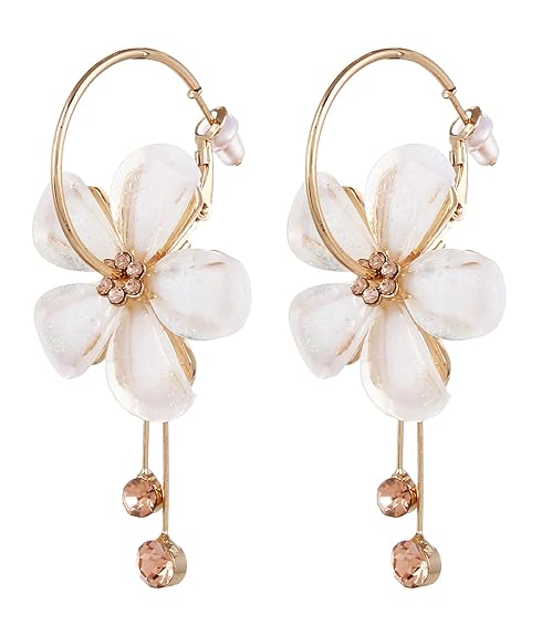 LukGud Jewellery Earings Gold Plated Floral Earrings for Girls and Women