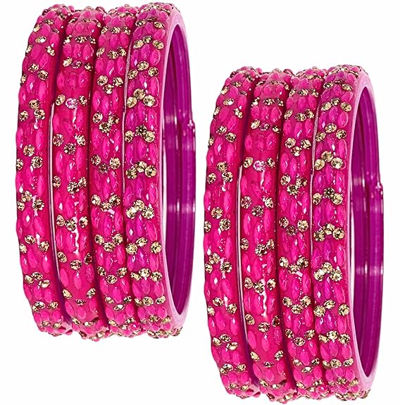 LukGud Stylish Bangles For Women Wedding, Party -Set of 8 Bangles