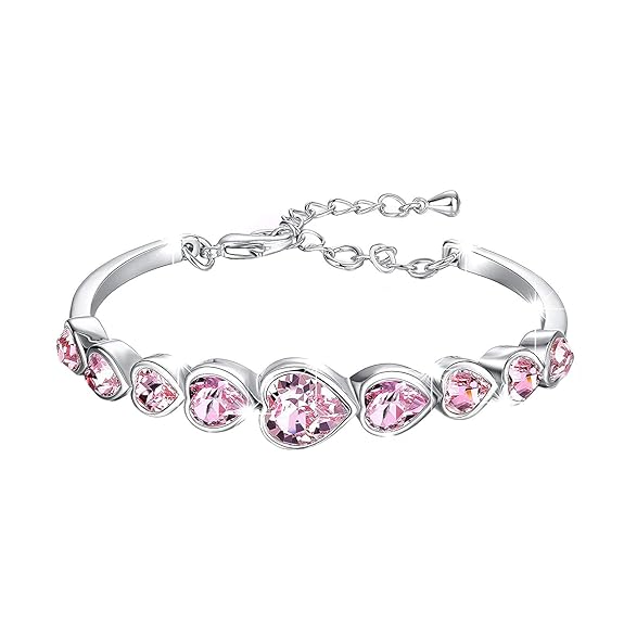 LukGud Fashion Multicolor Crystal Bracelets for Women and Girls