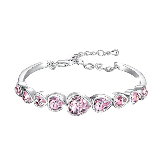 LukGud Fashion Multicolor Crystal Bracelets for Women and Girls