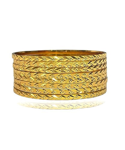 LukGud Gold plated Traditional Bangle set for woman and girls(set of 8)