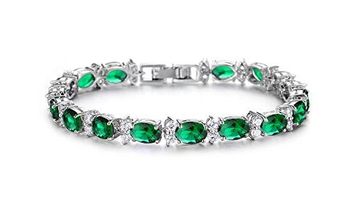 LukGud Platinum Plated Stylish Austrian Crystal Bracelet for Women and Girls