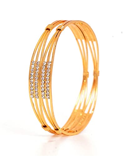 LukGud 1 One Gram Gold Plated Traditional Bangles for Women and Girls