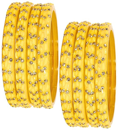 LukGud Stylish Bangles For Women Wedding, Party - Set of 8 Bangles