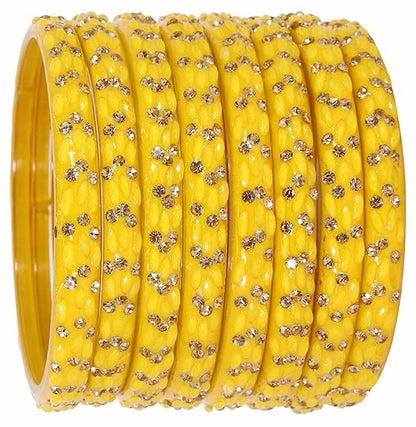 LukGud Stylish Bangles For Women Wedding, Party - Set of 8 Bangles