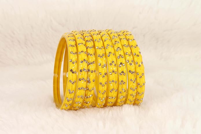 LukGud Stylish Bangles For Women Wedding, Party - Set of 8 Bangles