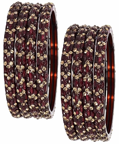 LukGud Stylish Bangles For Women Wedding, Party - Set of 8 Bangles