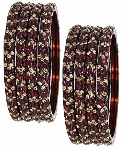 LukGud Stylish Bangles For Women Wedding, Party - Set of 8 Bangles