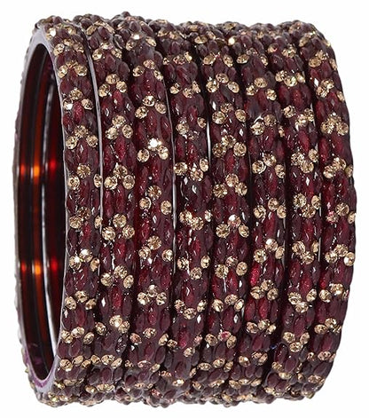 LukGud Stylish Bangles For Women Wedding, Party - Set of 8 Bangles