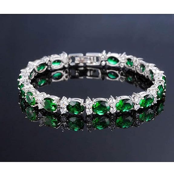 LukGud Platinum Plated Stylish Austrian Crystal Bracelet for Women and Girls