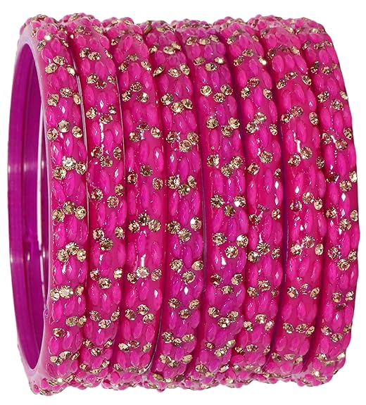 LukGud Stylish Bangles For Women Wedding, Party -Set of 8 Bangles