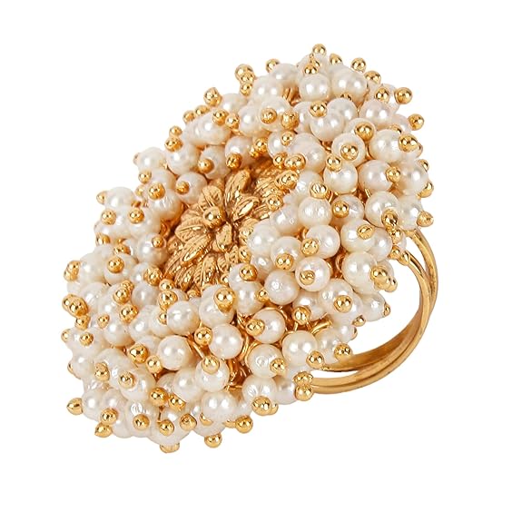 LukGud Gold Plated Ring for Women (Golden)