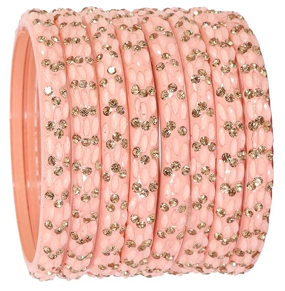 LukGud Stylish Bangles For Women Wedding, Party - Set of 8 Bangles