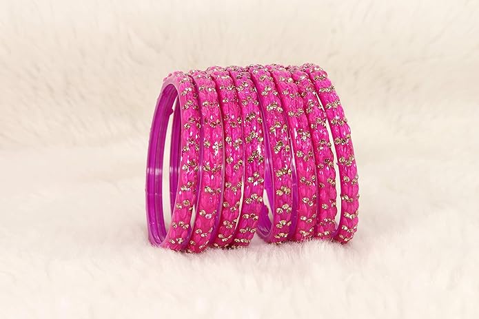 LukGud Stylish Bangles For Women Wedding, Party -Set of 8 Bangles