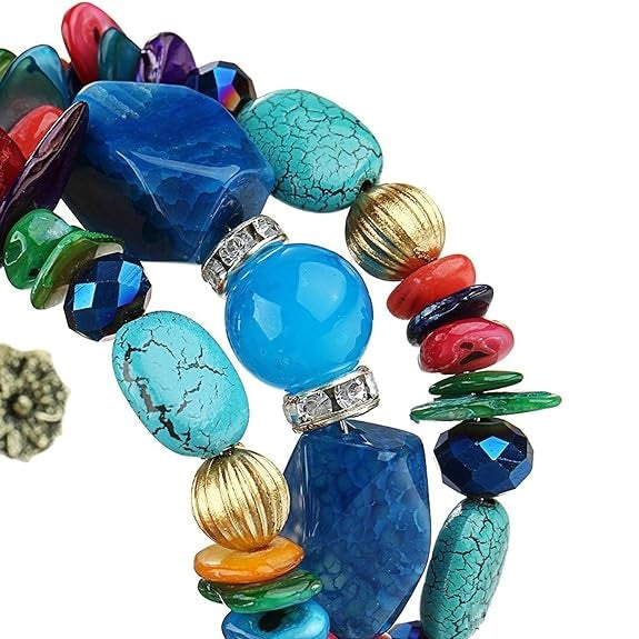 LukGud Blue Stone Stylish Bracelet for Women & Girls