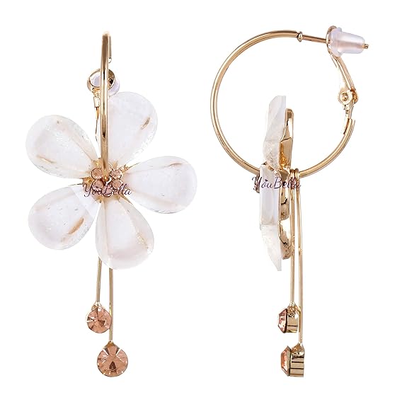 LukGud Jewellery Earings Gold Plated Floral Earrings for Girls and Women