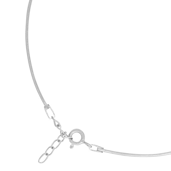 LukGud Silver Chain Anklet | Rhodium Plated Ornate Gift Ideas-Women