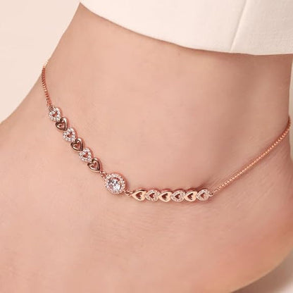 LukGud Silver Contemporary Anklet | Multi-Colour Plated Majestic Gift Ideas-Women Chain Anklet |