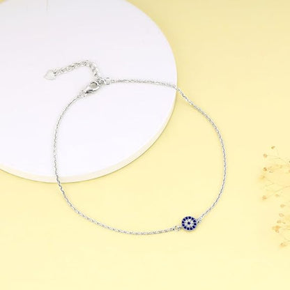 LukGud Silver Anklet for Women, Single | Gifts for Women & Girls