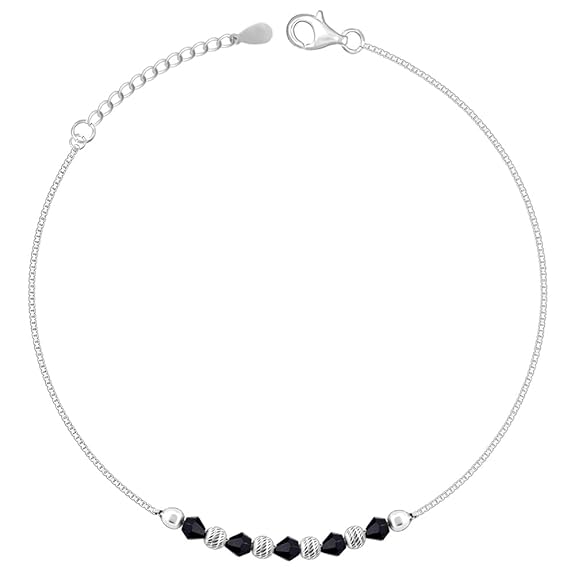 LukGud Silver Gypsy Gleams Anklet | Gifts for Women and Girls |