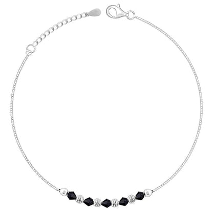 LukGud Silver Gypsy Gleams Anklet | Gifts for Women and Girls |