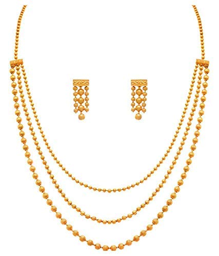 LukGud Jewellery for Less Gold Plated Necklace & Earrings Set for Women