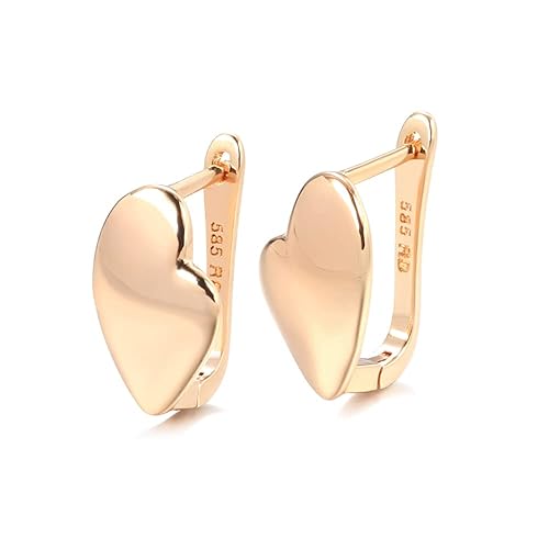 LukGud 18k Rose Gold Plated Latest Fancy Stylish Copper Zircon Bali Earrings for Women and Girls