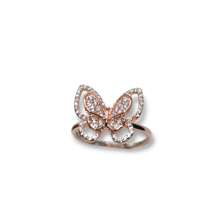 LukGud Rose Gold Butterfly Ring (Size 7)